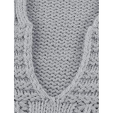 LUXUR Womens V Neck Sweaters Long Sleeve Cable Knit Pullover Jumper Tops Casual Winter Fall Chunky Knitwear Outwear