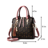Women Leather Handbag Briefcase Shoulder Bag Tote Messenger Satchel With Pendant