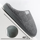 Womens Mens Winter House Slippers Flat Heels Plush Slippers Closed Toe Winter Soft House Casual Shoes