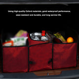 Car Backseat Trunk Organizers with Cooler Bag, Collapsible Grocery Cargo Storage Box Car Truck SUV 3 Section Fold Storage Bin with Side Net Pockets