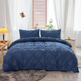 2Pcs/3Pcs Ruched Duvet Quilt Cover Set Queen King Size Bedding Set + Pillowcases
