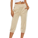 Women's Harem pants Loose Fit Capri Pants Jogger Workout Yoga Lounge Pants with Pockets