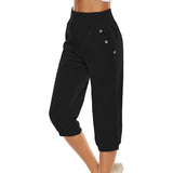 Women's Harem pants Loose Fit Capri Pants Jogger Workout Yoga Lounge Pants with Pockets
