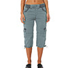 Women With Pockets Capri Pants Comfy Bottoms Loose Fit Casual Cropped Trousers Drawstring Elastic Waist Straight Leg Cargo Pant