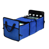 Collapsible Car Trunk Organizers Insulated Cooler Bag 3 Section Car Back Seat Boot Storage Bags Cargo Tidy Storage Box with Side Net Pockets