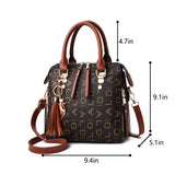 Women Leather Handbag Briefcase Shoulder Bag Tote Messenger Satchel With Pendant