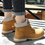 Women's Outdoor Casual Snow Boots Ankle Boots Winter Thicken Warm Flat Shoes