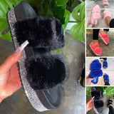 Womens Open Toe Winter Slippers Warm Slippers House Shoes Anti-Slip