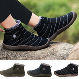 Mens Womens Ankle Boots Snow Boot Winter Warm Non-slip Flat Shoes Lined Slip On