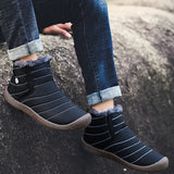 Mens Womens Ankle Boots Snow Boot Winter Warm Non-slip Flat Shoes Lined Slip On