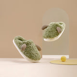 Unisex Plush Slippers Sliders Round Toe Anti-slip House Winter Warm Flat Shoes