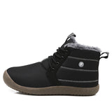 Women Men Snow Ankle Boots Non Slip Lace Up Platform Flat Resistant Outdoor Winter Warm Casual Shoes