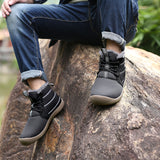 Women Men Snow Ankle Boots Non Slip Lace Up Platform Flat Resistant Outdoor Winter Warm Casual Shoes