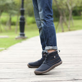 Women Men Snow Ankle Boots Non Slip Lace Up Platform Flat Resistant Outdoor Winter Warm Casual Shoes