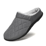 Mens Slip On Closed Toe Winter Warm Slippers Cotton Plush Comfy Sliders Shoes