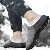 Mens Slip On Closed Toe Winter Warm Slippers Cotton Plush Comfy Sliders Shoes