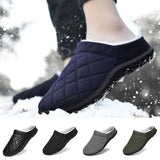 Mens Slip On Closed Toe Winter Warm Slippers Cotton Plush Comfy Sliders Shoes