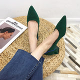 Women's Low Heels Pump Shoes Pointed Toe Square Toe Slip On Pump Dress Shoes