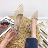 Women's Low Heels Pump Shoes Pointed Toe Square Toe Slip On Pump Dress Shoes