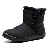 Women Round Toe Plush Lined Snow Boots Slip On Lightweight Winter Anti Slip Casual Shoes