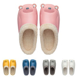 Unisex Cartoon Animal Soft Warm Plush Lining Non-Slip Slippers Winter House Shoe