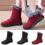 Womens Waterproof Fur Lined Snow Ankle Boots Ladies Winter Warm Rubber Sole Shoe