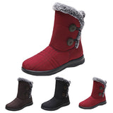 Womens Waterproof Fur Lined Snow Ankle Boots Ladies Winter Warm Rubber Sole Shoe