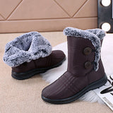 Womens Waterproof Fur Lined Snow Ankle Boots Ladies Winter Warm Rubber Sole Shoe