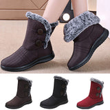 Womens Waterproof Fur Lined Snow Ankle Boots Ladies Winter Warm Rubber Sole Shoe