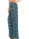 Boho Palazzo Pants for Women Floral Print Wide Leg Lounge Pants