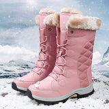 Women Snow Winter Warm Thick Bottom Platform Lace Up Fur Ankle Comfortable Boots