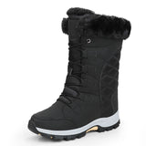 Women Snow Winter Warm Thick Bottom Platform Lace Up Fur Ankle Comfortable Boots