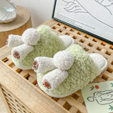 Womens Mens Plush Slippers Slip On Anti Slip Winter Warm Comfortable Shoes