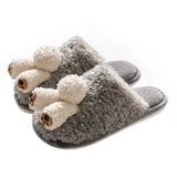 Womens Mens Plush Slippers Slip On Anti Slip Winter Warm Comfortable Shoes