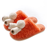Womens Mens Plush Slippers Slip On Anti Slip Winter Warm Comfortable Shoes