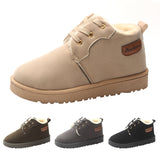 Women Boots Ankle Platform Cotton Warm Fur Snow Boots Winter Lace Up Flat Bootie