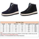 Men Ankle Boots Flat Shoes Sneakers Winter Warm Snow Boot Lace Up Round Toe Shos