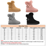 Womens Slip-On Snow Boot Buckle Warm Winter Lightweight Non-Slip Soft Ankle Shoe