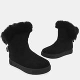 Womens Slip-On Snow Boot Buckle Warm Winter Lightweight Non-Slip Soft Ankle Shoe