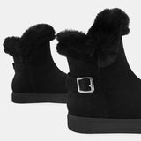 Womens Slip-On Snow Boot Buckle Warm Winter Lightweight Non-Slip Soft Ankle Shoe