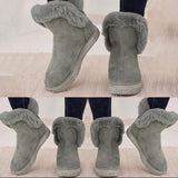 Womens Slip-On Snow Boot Buckle Warm Winter Lightweight Non-Slip Soft Ankle Shoe