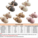 Adult Unisex Plush Winter Warm Slippers Closed Toe Backless Winter Casual Shoes