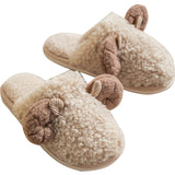Adult Unisex Plush Winter Warm Slippers Closed Toe Backless Winter Casual Shoes