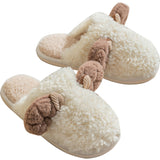Adult Unisex Plush Winter Warm Slippers Closed Toe Backless Winter Casual Shoes