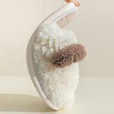 Adult Unisex Plush Winter Warm Slippers Closed Toe Backless Winter Casual Shoes
