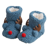 Family Matching Flat Heel Plush Slippers Closed Toe Anti-slip Winter Casual Boot