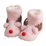 Family Matching Flat Heel Plush Slippers Closed Toe Anti-slip Winter Casual Boot