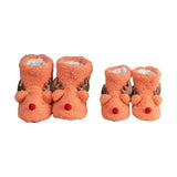 Family Matching Flat Heel Plush Slippers Closed Toe Anti-slip Winter Casual Boot