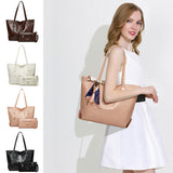 2Pcs Womens Crocodile Grain Handbag Tote Messenger Crossbody Single Shoulder Bag