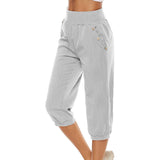 Women's Harem pants Loose Fit Capri Pants Jogger Workout Yoga Lounge Pants with Pockets